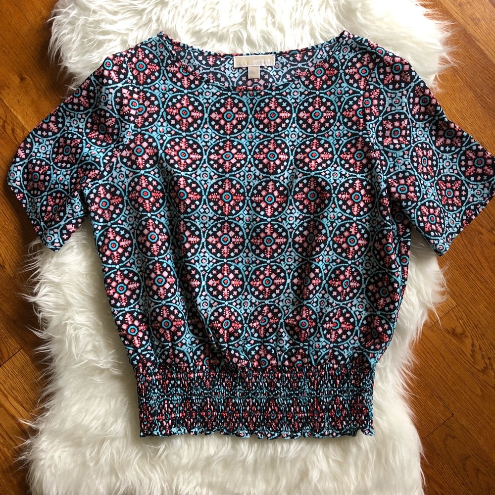 MICHAEL Michael Kors Pink & Blue Top, size M
